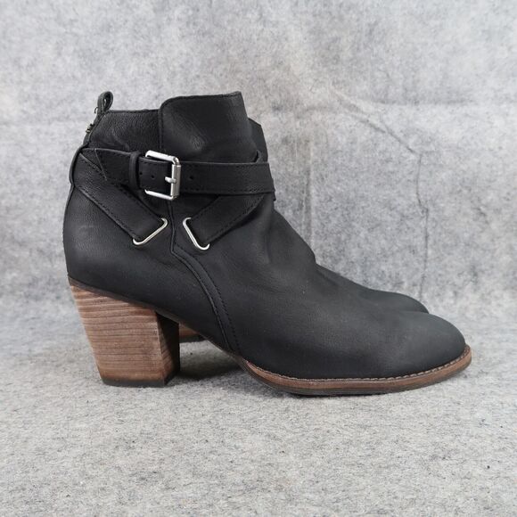 Sam Edelman Shoes Womens 9.5 Booties Fashion Leather Classic Biker Morris Black - Picture 2 of 13